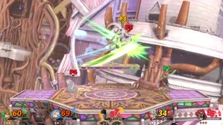 Link vs Pyra/Mythra vs Little Mac vs Link and Ganondorf on Hollow Bastion (Super Smash Bros)