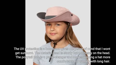 Buyer Reviews: Women's Outdoor UV-Protection-Foldable Sun-Hats Mesh Wide-Brim Beach Fishing Hat...