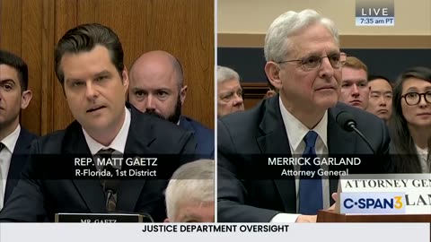 Matt Gaetz confronts AG Garland about Trump lawfare
