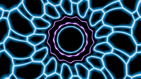 Awesome Animation Video of a Purple And Blue Kaleidoscope.