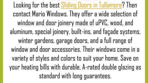 Looking for the best Sliding Doors in Tullamore?