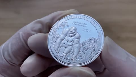2022 Prehistoric Life Series - Gigantopithecus Ape 1oz Silver BU Coin