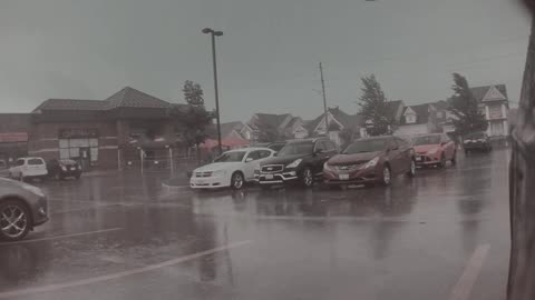 Tesla Cam Captures Tornado Tearing Up Parking Lot