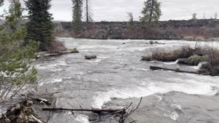 Shoreline Perspective near Benham Falls – Deschutes River Trail – Central Oregon – 4K