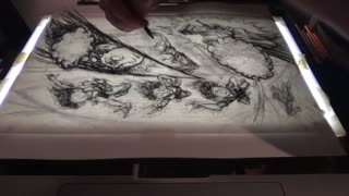 Time lapse: Page 104 charcoal art in 19 minutes