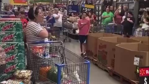7.3.21 Patriots Stop to Sing Our National Anthem in a Texas Walmart