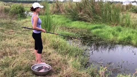 Best Girl Fishing For Giant Gourami