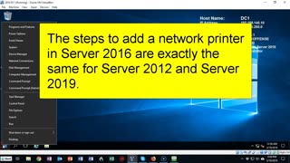 Add a network printer in Windows server 2016
