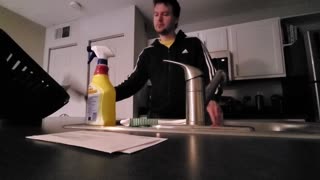 Man Makes Funky Beats with Lint Roller and Tap Water