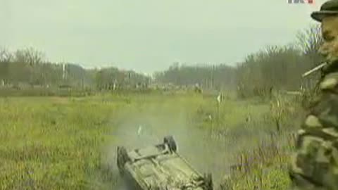 Army near miss / car crash / lucky guy