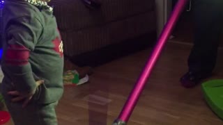 10 month old baby loves the vacuum cleaner!