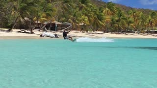 Kitesurfer Walks on Water