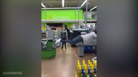 HE FLOATS THROUGH THE STORE EMPLOYEES FREAKS OUT