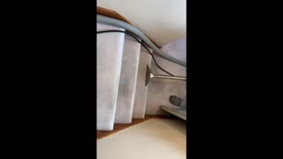 Commercial carpet steam cleaning. Stairs.