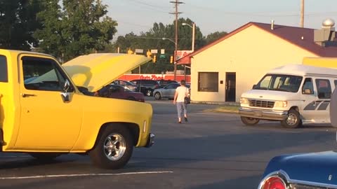 Lady randomly dances by herself in parking lot