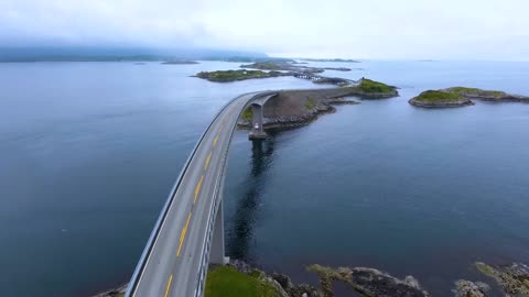 aerial view atlantic ocean road or the atlantic road norwegian construction of the century