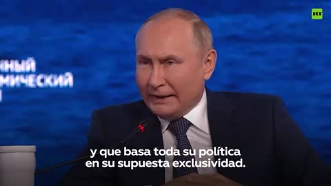 Putin: "Il mondo non dovrebbe basarsi sul dettato di un paese(l'America con Israele e l'europa,ndr) che si credono i rappresentanti di Dio sulla terra(che non lo sono appunto ma sono solo scimmie,ndr) o addirittura al di sopra di [lui]