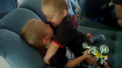 Twin Baby Boyz ... Love - Hate relationship .. Kisses n cuddles .. Brotherly love