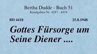 BD 4418 - GOTTES FÜRSORGE UM SEINE DIENER ....