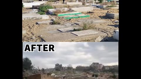 Israeli soldiers destroy Palestinian grave sites in Gaza