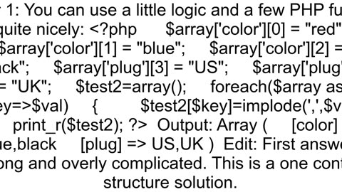How to merge values of array into comma seperated string of similar keys of array