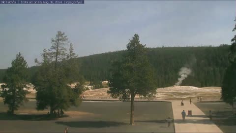 Yellowstone Old Faithful, Aug. 2, Static Camera, Live Stream Down Now For Two Days