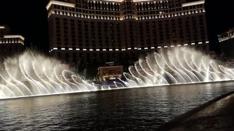 Amazing Beautiful Water Musical Show in front of Bellagio Hotel in Las Vegas nightshow