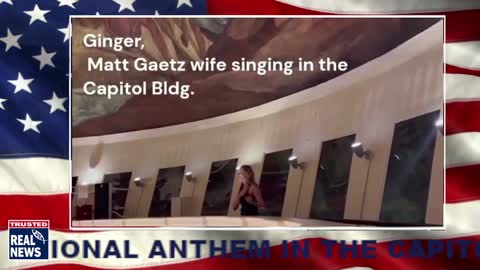 GINGER GAETZ SINGS NATIONAL ANTHEM AT CAPITOL BLDG