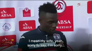 Footballer makes wife and 'girlfriend' speech blunder | BBC News