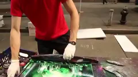 Spray Painting Art In The Street