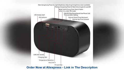 ☑️ Yayusi Wireless Bluetooth Speaker Wireless Mini Mobile Alarm Clock Small Audio Computer Car