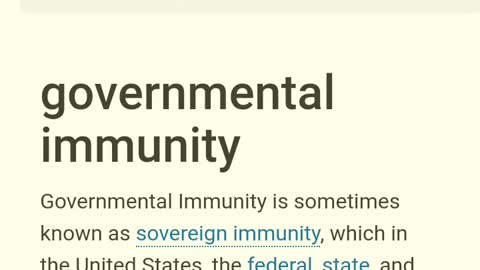 What is governmental immunity?