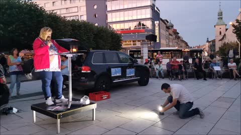 82. MAHNWACHE - BAUTZEN, Kornmarkt, 29 08 2022 - GRITT aus Bautzen, Bürgermikrofon