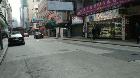 Walk through a short sector of Cameron Road, Tsimshatsui, Hong Kong 17.1.2021 morning