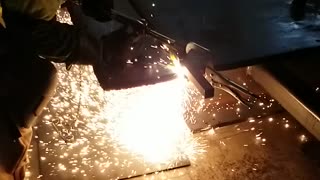 Torch cutting slowed down