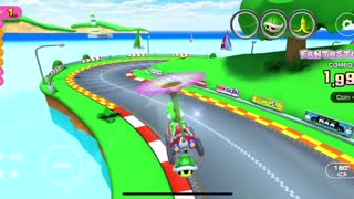 Mario Kart Tour - Pink Flower Glider Gameplay (Peach vs. Daisy Tour Token Shop Reward)