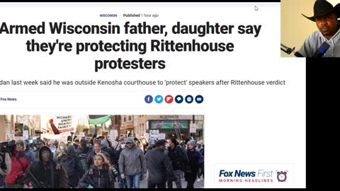 Father and 16 year old daughter pull armed security for Rittenhouse protesters