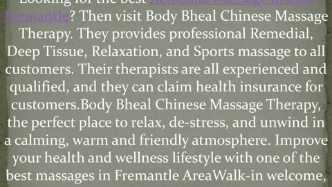 Get the best Remedial Massage in East Fremantle