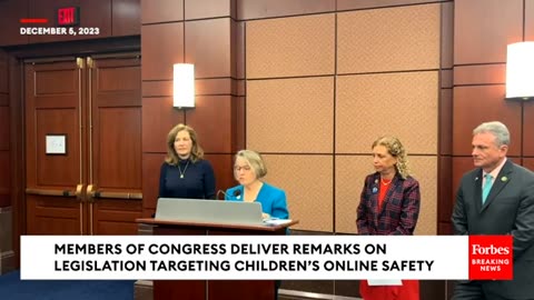 Debbie Wasserman Schultz Leads Press Conference On Child Online Safety Legislation