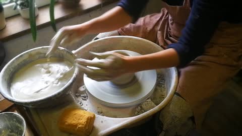 Pottery making magic in the pottery workshop