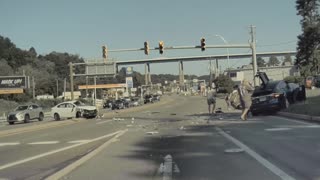 Car Launches Into Traffic After Leaving Lane