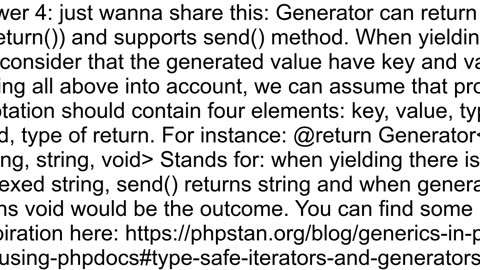 Best way to document phpdoc generators methods that yield