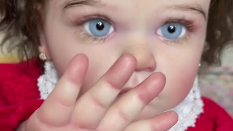 Baby with blue eyes, so cute