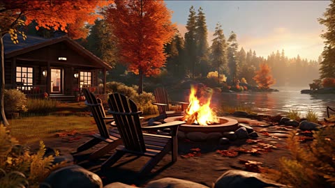 Autumn Campfire Glow -Relaxing Music Video