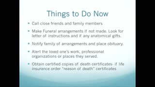 Death of Family or Friend Practical Advice