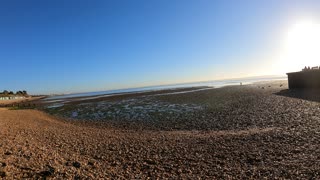 Beach at low tide. Time lapse