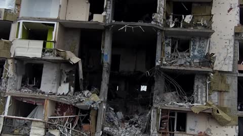 Drone footage shows devastation in Chernihiv