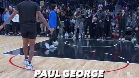 Paul george with warming up🔥