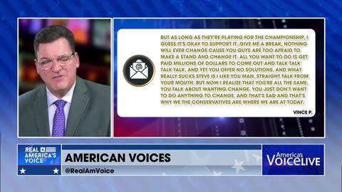 "America's Voice Live" host Steve Gruber responds to the disgruntled viewer