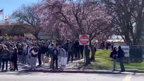 Oak Ridge High School students in El Dorado Hills, CA walk out in protest of mask mandates.